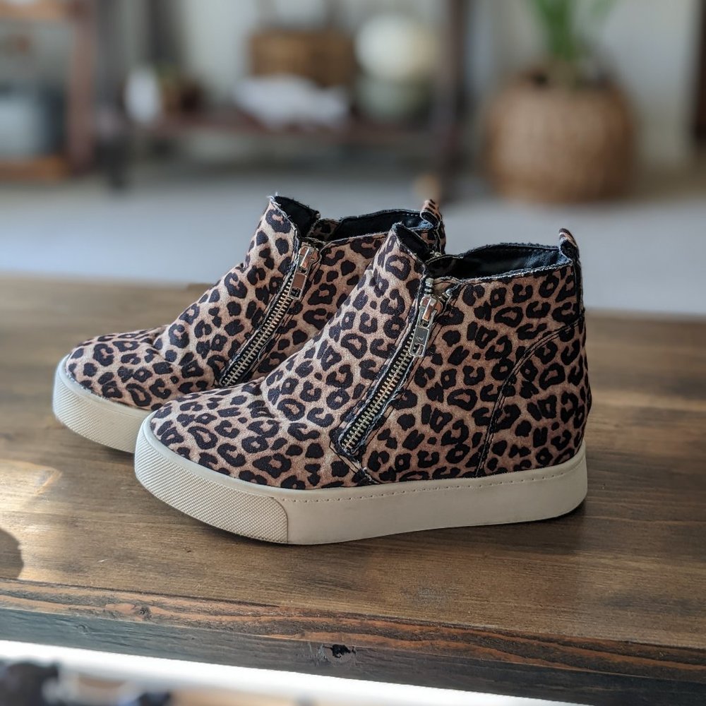 Soda Cheetah Print Platform Sneakers